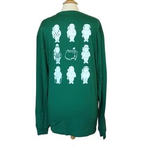 RARE Masters Golf Evergreen History of Gnome Green Long Sleeve Tee Shirt